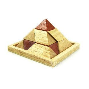 Pyramid Wooden Brain Teaser Puzzle Toy Educational Toy 3D Toys 
