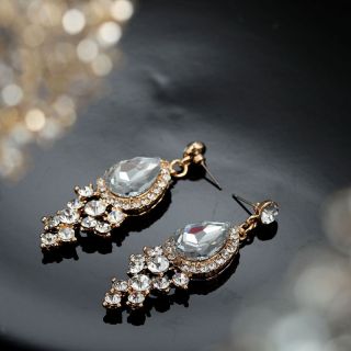   Rhinestones Choker Wedding Bridal Jewelry Necklace Earrings Set