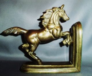   Pair of Solid Brass Bookends Jumping Horse Soild Brass Bookends