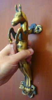 Very Beautiful Prancing Horse Antiquated Brass Door Handle