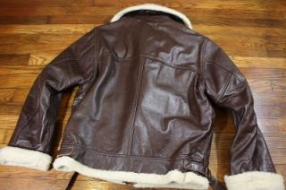 44 * vtg shearling BRILL BROS leather B3 aviator pilot jacket *coat 