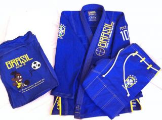 Pro Brazilian Soccer BJJ GI Jiu Jitsu Suit Kimono Size A4 Submission 