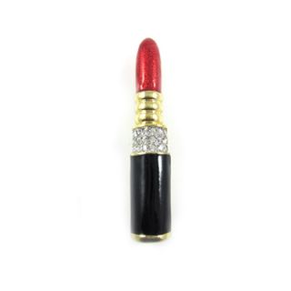 BNIB Enamel and Crystal Red Lipstick Brooch Pin 0351