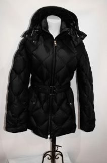 New Burberry Brit XL Black Puffer Jacket Coat Down Nova Check Lining 