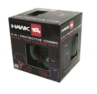   Hawk 3 in 1 Helmet Elbow Pad Knee Pad Protective Combo by Bravo Sports
