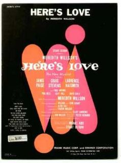 print here s love 1963 vintage broadway sheet music nm