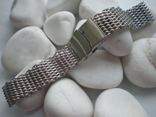 24mm Stainless Steel SHARK mesh bracelet Diving Watch replacement band