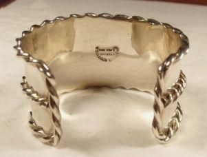 Sterling Rope Design Cuff Bracelet by Brenda Schoenfeld Mexico