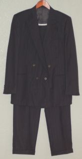 Belvest Super 100s Wool Double Breasted Suit Herringbone 52R