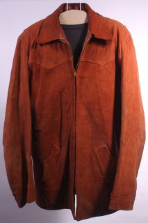 Vtg 50s 60s Brent Soft Leather Long Hipster Jacket L