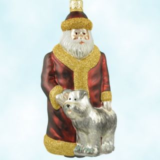 Breen Santas Best Friend Ornament Puppy Dog Blown Glass 1999 Christmas 