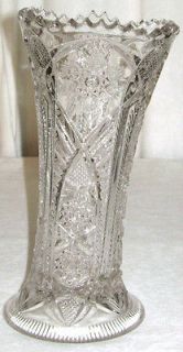 Antique ca. 1910 Cambridge EAPG #2635 Fernland Snowflake 8 Vase 