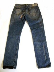   Lauren Polo Repaired Leather Brookline Patchwork Patch Jeans 32