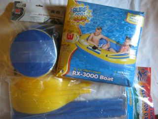Surf and Sun Bestway RX 3000 Inflatable Boat w oars air pump 73 X43 