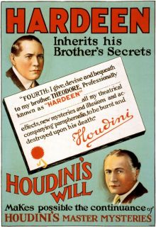    Trick Poster Ad Harry Houdini Brother Theodore Hardeen New Print 746