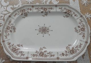 Antique Brownfield Sons Platter Brown Transfer Ware Aesthetic Movement 