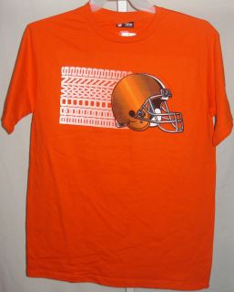 Cleveland Browns Football Mens T Shirt Browns Sideways Logo Orange 