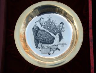 Trimming the Tree NORMAN ROCKWELL 1973 FRANKLIN MINT CHRISTMAS PLATE 7 