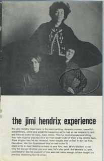 JIMI HENDRIX DENNY LAINE PROCOL HARUM 1967 Tour Concert Program 