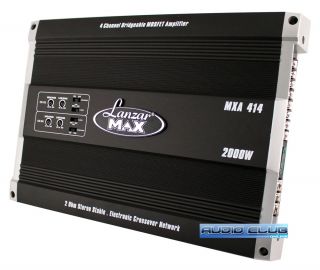  MAX SERIES MXA414 2000W MAX 4 CHANNEL BRIDGEABLE CAR STEREO AMPLIFIER