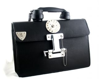   Goth modern SteamPunk leather telephone briefcase bag Hi Tek ALEXANDER
