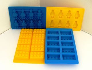 Lego Brick and Mini Figure Shaped Chocolate Mould Ice Cube Tray Set 