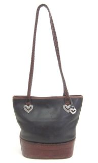 Brighton Black Brown Tote Shopper Shoulder Handbag