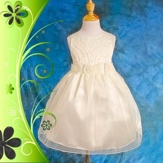 Ivory Wedding Flower Girl Bridesmaid Party Dress Size 7