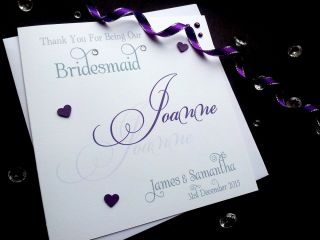   Thankyou Card Wedding Best Man Usher Bridesmaid Flower Girl