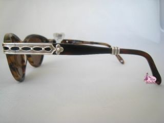 Brighton Crimson Clover Brown Tortoise Silver Sunglasses Case