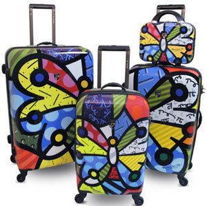 Britto by Heys USA Butterfly 4 Piece Spinner Luggage Set 12 22 26 