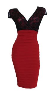 Black Red Lace Contour Cocktail Dress Britt Size 10 New
