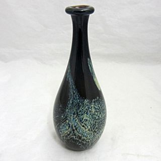 Art Glass Bud Vase Mouth Blown Hand Worked Signed Williams 
