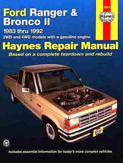 Ford Ranger Bronco II Repair Shop Manual 1983 1984 1985 1986 1987 1988 