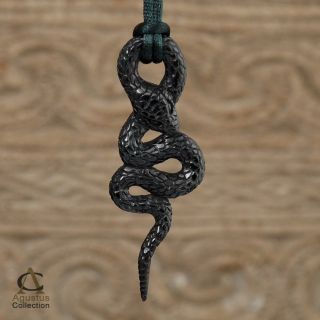 Snake Buffalo Horn Art Carving Pendant by Balinese Master Craftsmen 3 