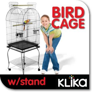Pet Wire Bird Budgie Canary Parrot Cage Aviary with Stand and Open 