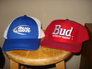 hat LOT Bud Light KING OF BEERS Adult snapback cap SEWN Budweiser 