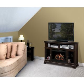 Dimplex Brookings Electric Fireplace with Glass Ember Bed in Espresso 