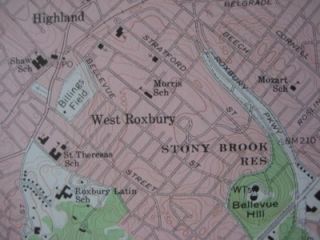 1970 Topo Map Newton Brookline Cambridge Massachusetts Wellesley 