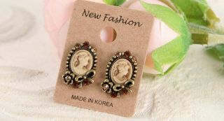   Earrings Vintage Style Antique Gold Plated Fashion Stud Earrings Brown