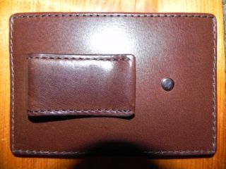 Coach Money Clip Card Case Mens Wallet 74393 Brown Water Leather 4665 