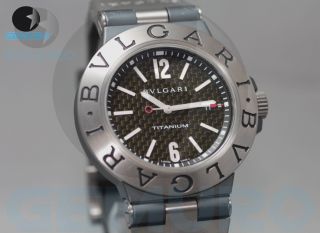 Bulgari Bvlgari Diagono Titanium Watch Rubber Fiber Carbon 44 mm Case 