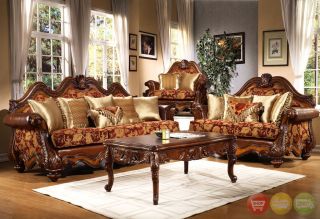   Formal Luxury Sofa & Love Seat Antique Style Living Room Set HD 481