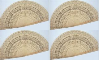   Chinese Japanese Thai Etched Folding Bamboo Hand Fan Pocket Purse
