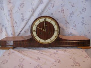 vintage kleninger hardwood pendulum mantle clock 26x9in 
