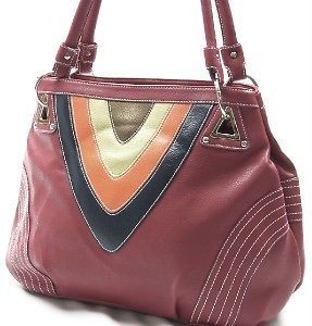new red arcadia usa large handbag bag 2 way satchel