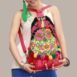 Chinese Handmade Embroidery Lady Backpack Tribal Vintage Bags Knapsack 