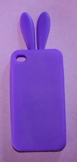   Purple Rabbit Bunny Ear Soft Silicone Rubber Gummy Case Cover