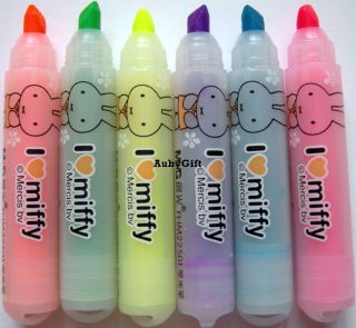 Bunny Rabbit Stationery Mini Little Highlighter Pen Marker 6 Six 