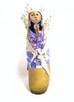Apache Burden Basket Carrier Indian Maiden Gourd Art Doll Figure 